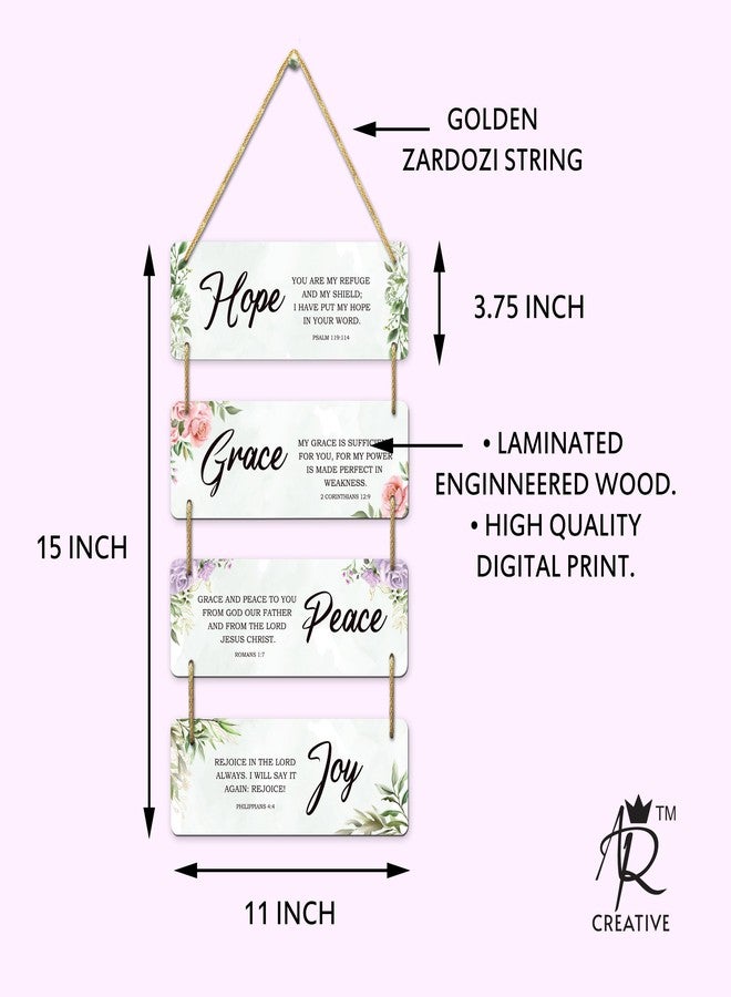 AR Creative Hope, Grace, Peace, Joy - Bible Verse Wall Hanging For Home Decoration, Bible Quotes MDF Wooden Wall Art, Bible Verse, Home, Office Decor, Wall Wood Hanger (15 inch x 11 inch) - Image 5